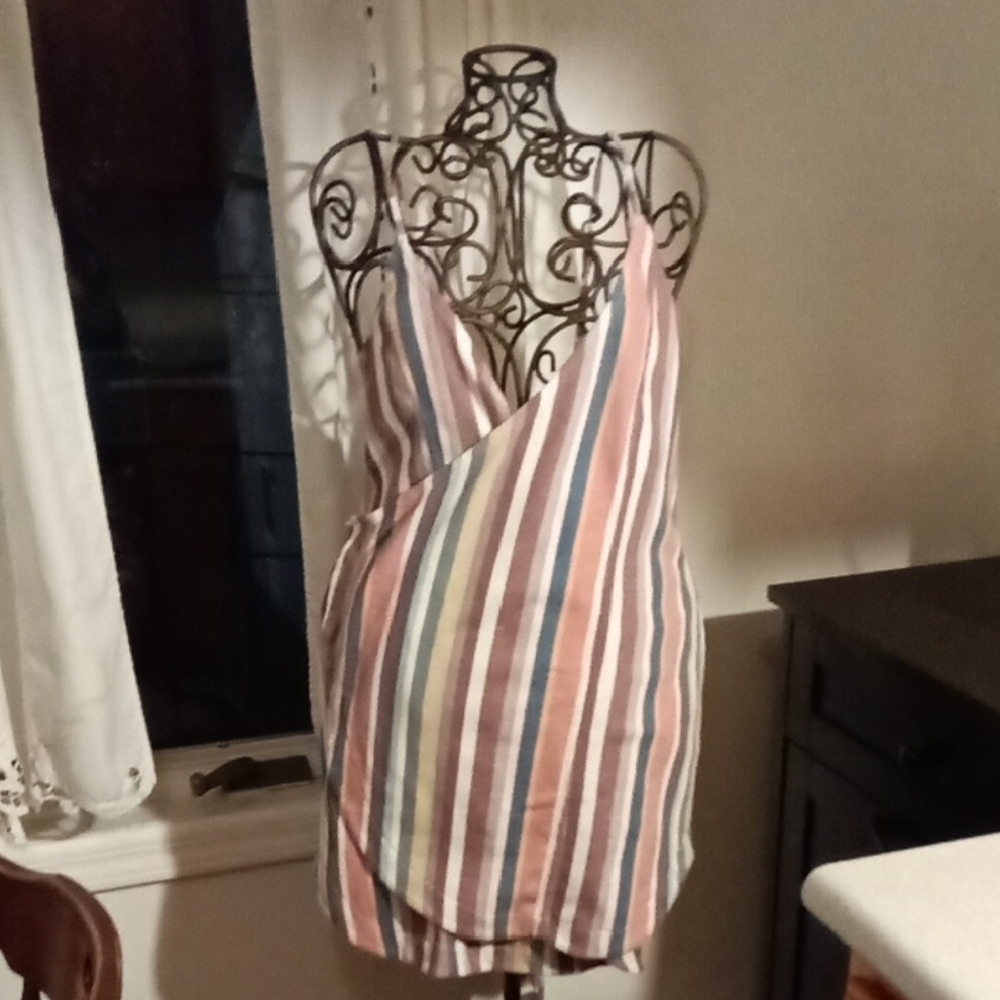 Striped Multi-Color Women’s Swim Coverup Dress